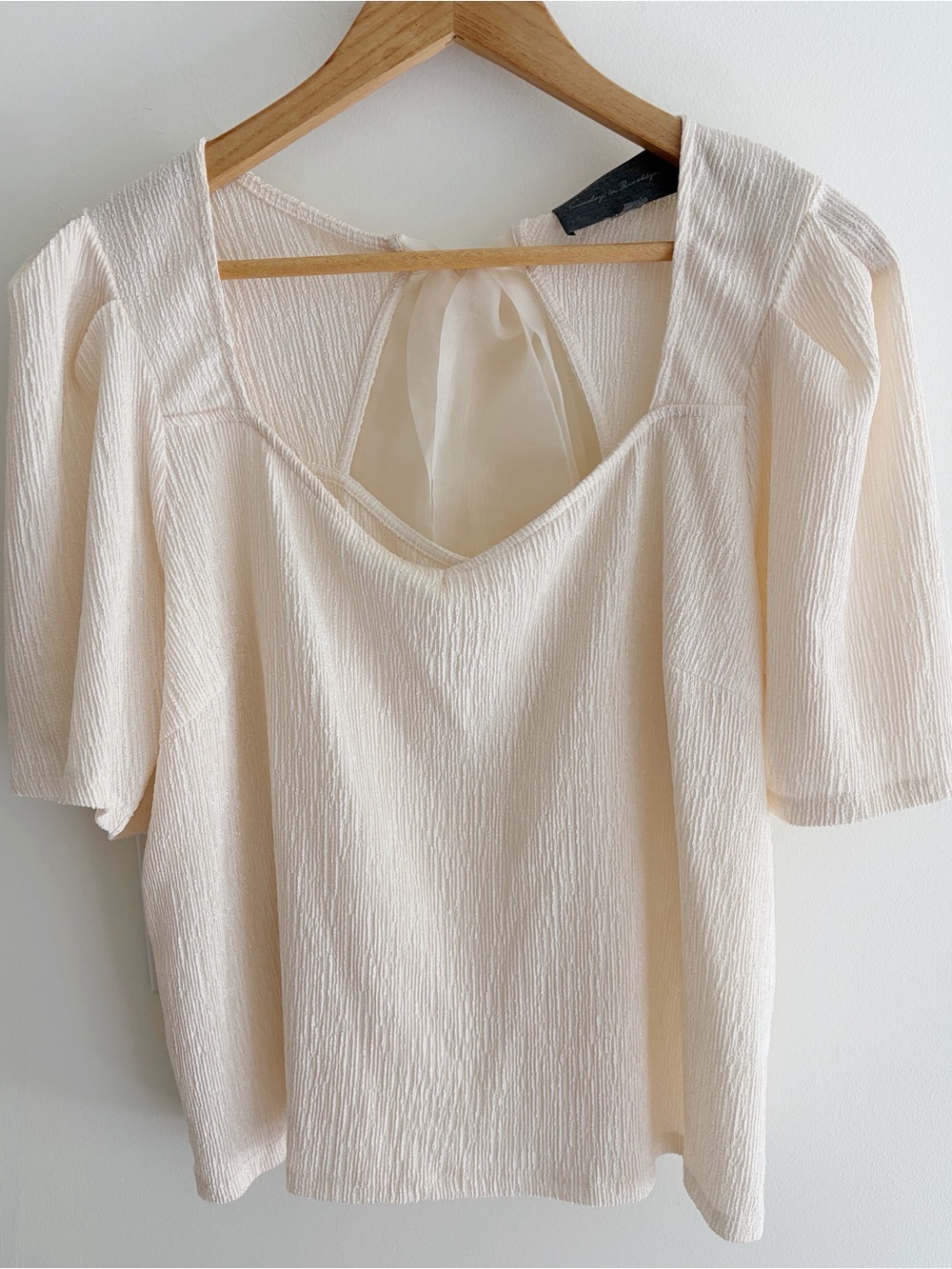 Anthropologie - Sunday in Brooklyn Cream Textured Blouse